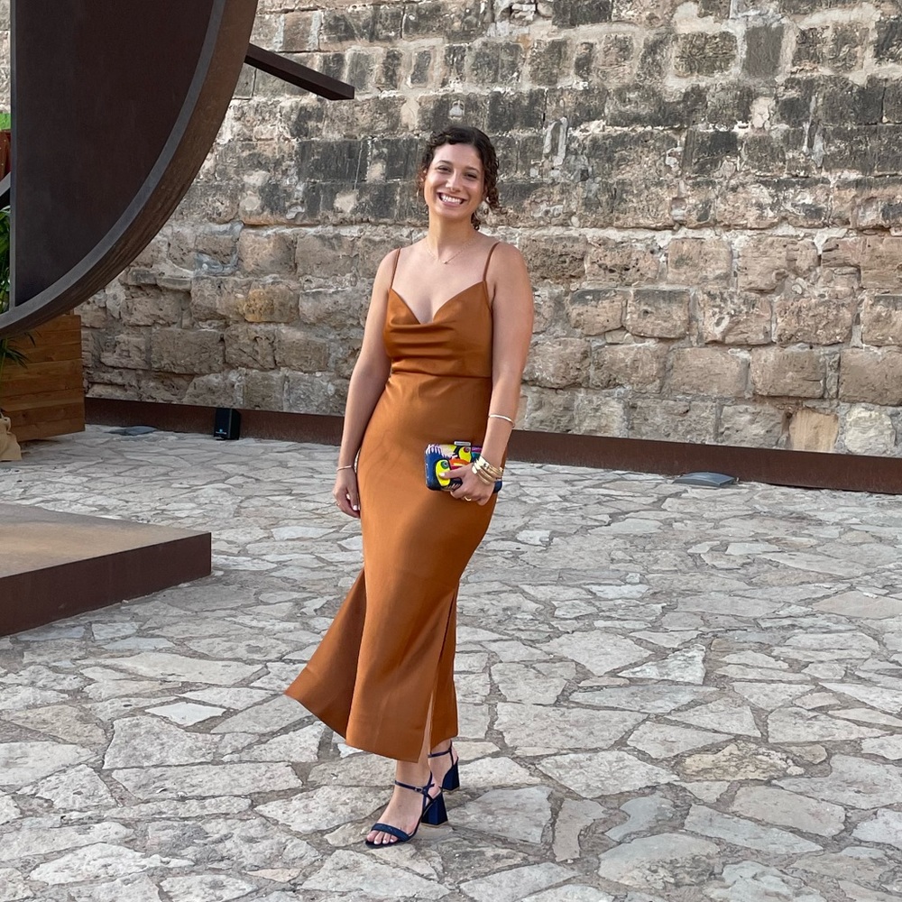 BHLDN Slip Dress in Rust Color size 8